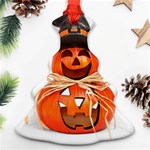 Funny Halloween Pumpkins Christmas Tree Ornament (Two Sides) Front