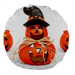 Funny Halloween Pumpkins Large 18  Premium Round Cushions Front