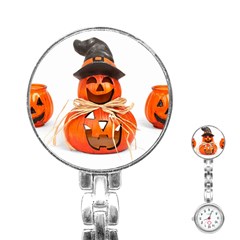 Funny Halloween Pumpkins Stainless Steel Nurses Watch by gothicandhalloweenstore