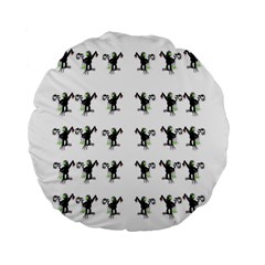 Floral Monkey With Hairstyle Standard 15  Premium Flano Round Cushions by pepitasart