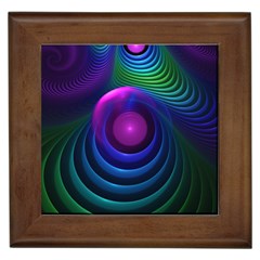 Beautiful Rainbow Marble Fractals In Hyperspace Framed Tiles by jayaprime