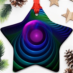 Beautiful Rainbow Marble Fractals In Hyperspace Ornament (star) by jayaprime