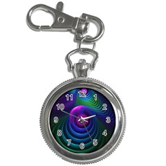 Beautiful Rainbow Marble Fractals In Hyperspace Key Chain Watches by jayaprime