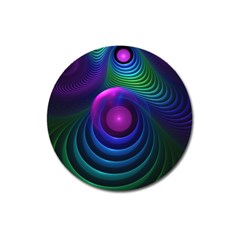 Beautiful Rainbow Marble Fractals In Hyperspace Magnet 3  (round) by jayaprime