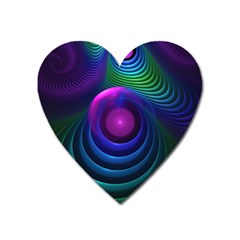 Beautiful Rainbow Marble Fractals In Hyperspace Heart Magnet by jayaprime