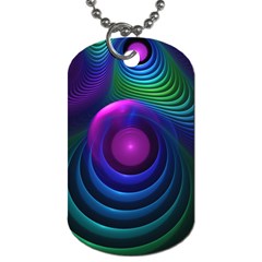 Beautiful Rainbow Marble Fractals In Hyperspace Dog Tag (one Side) by jayaprime