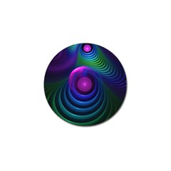 Beautiful Rainbow Marble Fractals In Hyperspace Golf Ball Marker by jayaprime