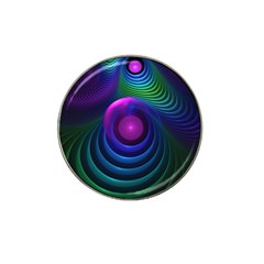 Beautiful Rainbow Marble Fractals In Hyperspace Hat Clip Ball Marker by jayaprime