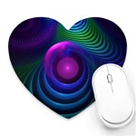 Beautiful Rainbow Marble Fractals in Hyperspace Heart Mousepads Front