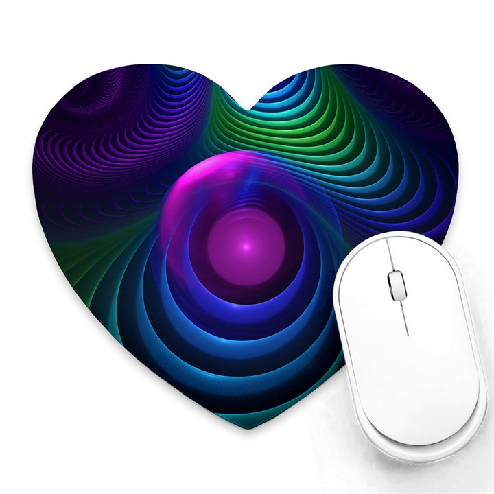 Beautiful Rainbow Marble Fractals in Hyperspace Heart Mousepads