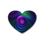 Beautiful Rainbow Marble Fractals in Hyperspace Rubber Coaster (Heart)  Front