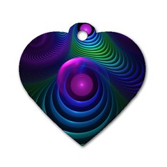 Beautiful Rainbow Marble Fractals In Hyperspace Dog Tag Heart (two Sides) by jayaprime