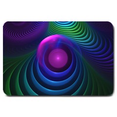 Beautiful Rainbow Marble Fractals In Hyperspace Large Doormat  by jayaprime