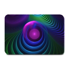 Beautiful Rainbow Marble Fractals In Hyperspace Plate Mats by jayaprime