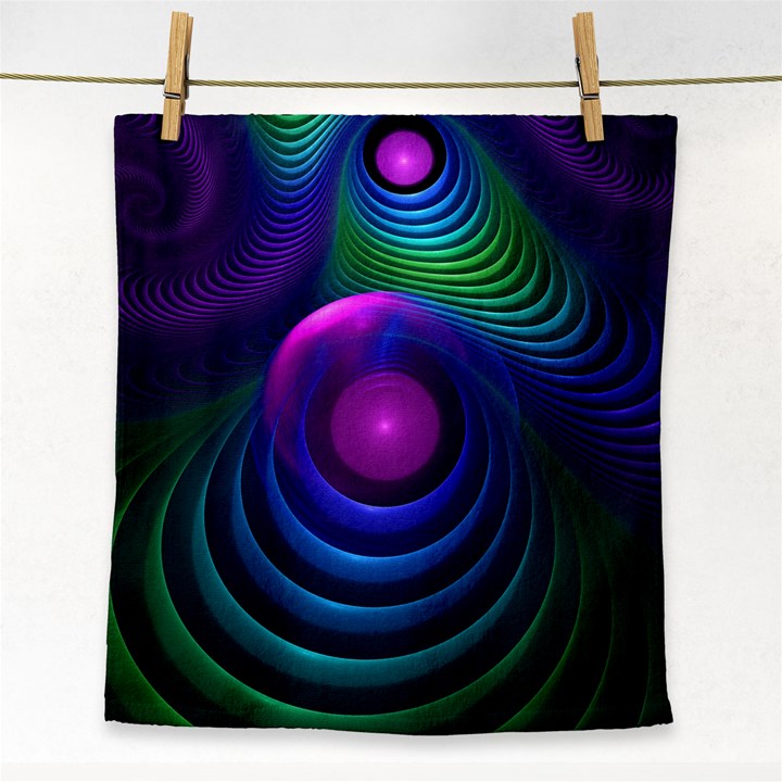 Beautiful Rainbow Marble Fractals in Hyperspace Face Towel