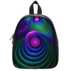 Beautiful Rainbow Marble Fractals In Hyperspace School Bag (small) by jayaprime