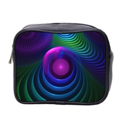 Beautiful Rainbow Marble Fractals In Hyperspace Mini Toiletries Bag 2-side by jayaprime