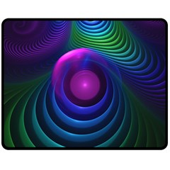 Beautiful Rainbow Marble Fractals In Hyperspace Fleece Blanket (medium)  by jayaprime