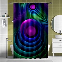 Beautiful Rainbow Marble Fractals In Hyperspace Shower Curtain 48  X 72  (small)  by jayaprime