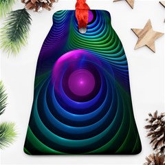 Beautiful Rainbow Marble Fractals In Hyperspace Bell Ornament (two Sides) by jayaprime