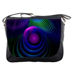 Beautiful Rainbow Marble Fractals In Hyperspace Messenger Bags by jayaprime