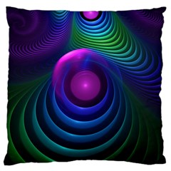 Beautiful Rainbow Marble Fractals In Hyperspace Large Cushion Case (one Side) by jayaprime