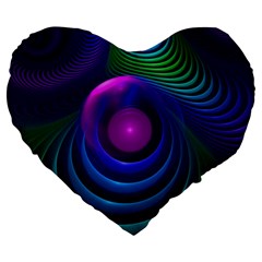 Beautiful Rainbow Marble Fractals In Hyperspace Large 19  Premium Heart Shape Cushions