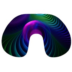 Beautiful Rainbow Marble Fractals In Hyperspace Travel Neck Pillows by jayaprime