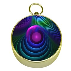 Beautiful Rainbow Marble Fractals In Hyperspace Gold Compasses by jayaprime