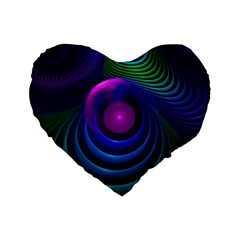 Beautiful Rainbow Marble Fractals In Hyperspace Standard 16  Premium Flano Heart Shape Cushions by jayaprime