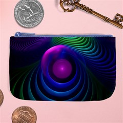 Beautiful Rainbow Marble Fractals In Hyperspace Large Coin Purse by jayaprime