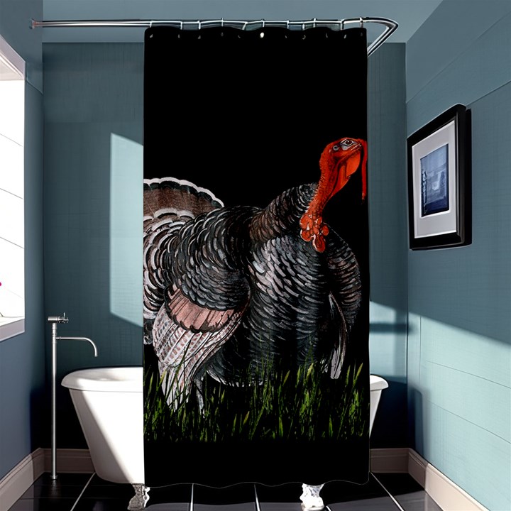 Thanksgiving Turkey Shower Curtain 36  x 72  (Stall) 