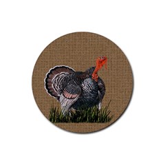 Thanksgiving Turkey Rubber Round Coaster (4 Pack)  by Valentinaart