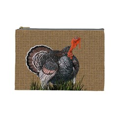 Thanksgiving Turkey Cosmetic Bag (large)  by Valentinaart