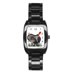 Thanksgiving Turkey Stainless Steel Barrel Watch