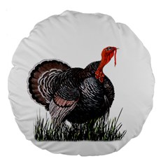 Thanksgiving Turkey Large 18  Premium Flano Round Cushions