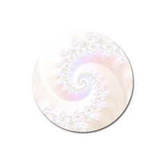 Mother Of Pearls Luxurious Fractal Spiral Necklace Magnet 3  (round) by jayaprime