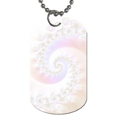 Mother Of Pearls Luxurious Fractal Spiral Necklace Dog Tag (two Sides) by jayaprime