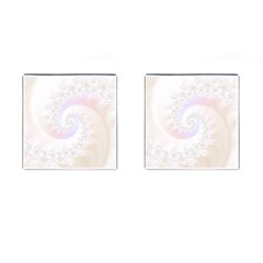 Mother Of Pearls Luxurious Fractal Spiral Necklace Cufflinks (square) by jayaprime