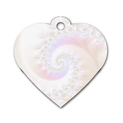 Mother Of Pearls Luxurious Fractal Spiral Necklace Dog Tag Heart (two Sides) by jayaprime