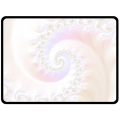 Mother Of Pearls Luxurious Fractal Spiral Necklace Fleece Blanket (large)  by jayaprime