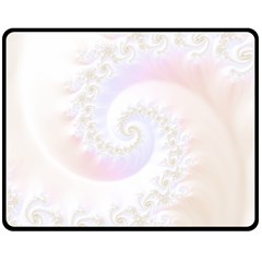 Mother Of Pearls Luxurious Fractal Spiral Necklace Fleece Blanket (medium)  by jayaprime