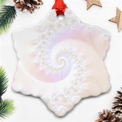 Mother Of Pearls Luxurious Fractal Spiral Necklace Ornament (snowflake) by jayaprime