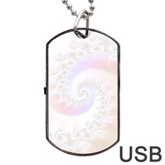 Mother Of Pearls Luxurious Fractal Spiral Necklace Dog Tag Usb Flash (two Sides) by jayaprime