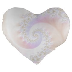 Mother Of Pearls Luxurious Fractal Spiral Necklace Large 19  Premium Heart Shape Cushions by jayaprime