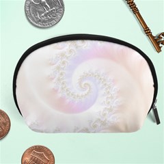 Mother Of Pearls Luxurious Fractal Spiral Necklace Accessory Pouches (large)  by jayaprime