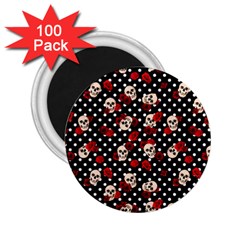 Skulls And Roses 2 25  Magnets (100 Pack)  by Valentinaart