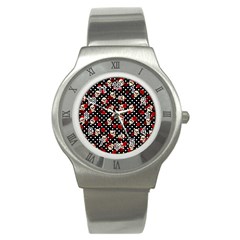 Skulls And Roses Stainless Steel Watch by Valentinaart