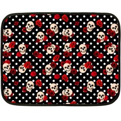 Skulls And Roses Double Sided Fleece Blanket (mini)  by Valentinaart