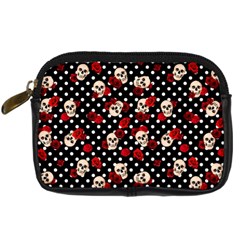 Skulls And Roses Digital Camera Cases by Valentinaart